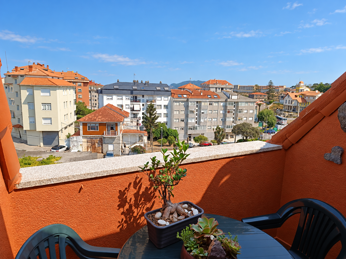 Terraza con vistas sobre Baiona